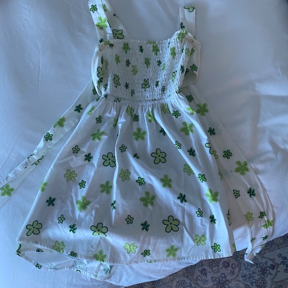 Peppermayo Linen Mini Dress, Color: Green Wild Poppies, Size: 8 - Picture 4 of 8